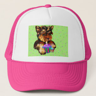HAPPY BIRTHDAY YORKIE POO TRUCKER HAT