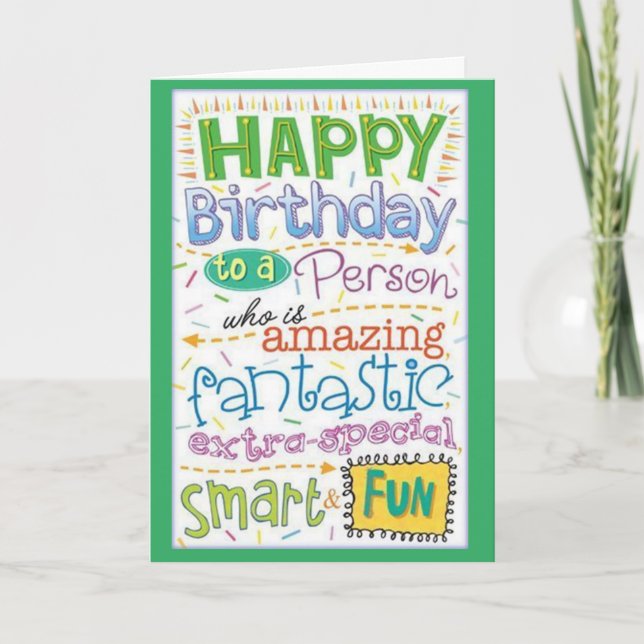 HAPPY "BIRTHDAY" YOU ARE MORE THAN FANTASTIC! CARD (Front)
