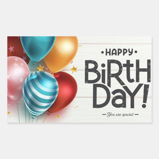 Happy Birthday!   You are special! Rectangular Sticker (Front)