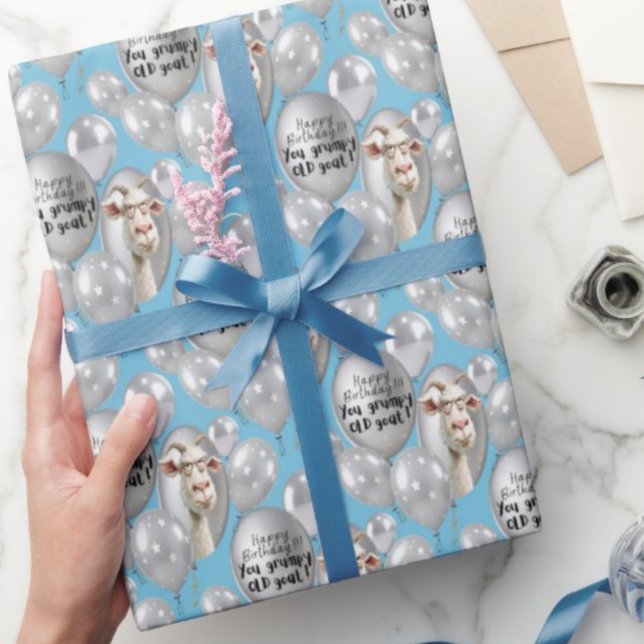 Happy Birthday You grumpy old goat Funny Wrapping Paper (Creator Uploaded)