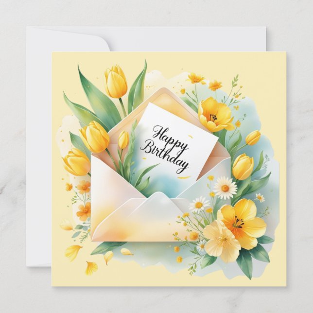 Happy birthday you touched my heart. Greeting card (Front)