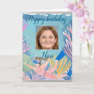 Happy birthday young girl snorkler card