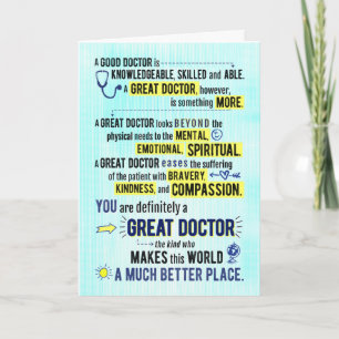 Happy Birthday - You're a Great Doctor Card