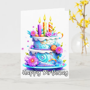 Happy Birthday Yummy Party Cake Card