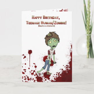 Happy Birthday zombie teenager Card