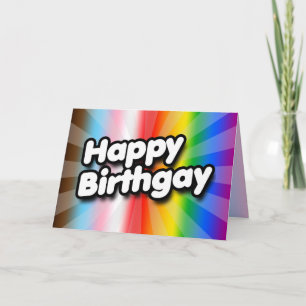 Happy Birthgay (Progress Pride) Card
