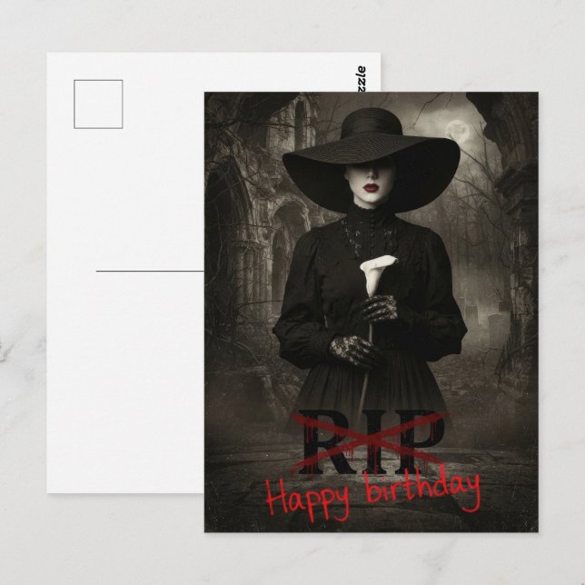 Happy Bithday Sarcastic Postcard (Front/Back)