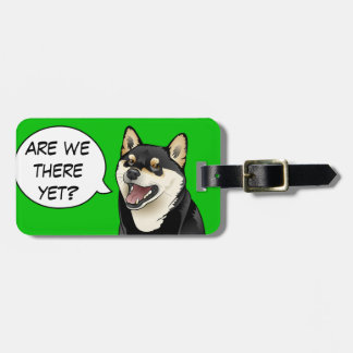 Happy black and tan Shiba Inu Dog Customisable Tag