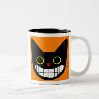 Happy Black Cat Two-Tone Coffee Mug