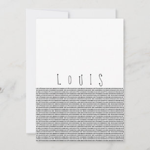 HAPPY Black dotted birth announcement card