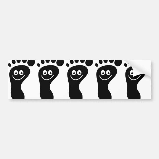 Happy Black Feet Bumper Sticker (Front)