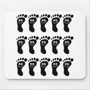 Happy Black Feet Mouse Pad