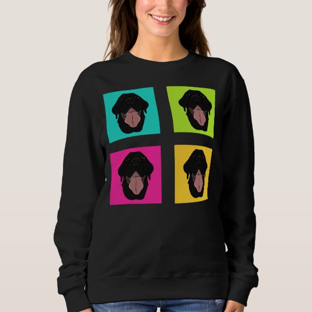 Happy Black Lab Neon Fitted Sweatshirt (Front)