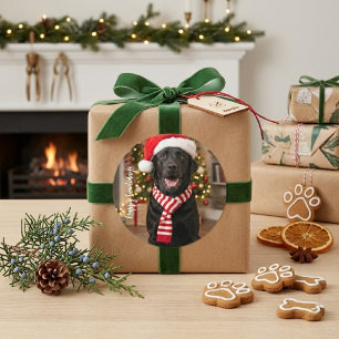 Happy Black Labrador Howlidays Christmas Dog Classic Round Sticker