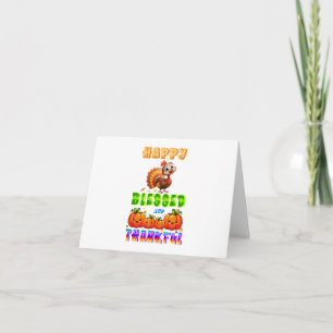 Happy Blessed And Thankful Holiday Card
