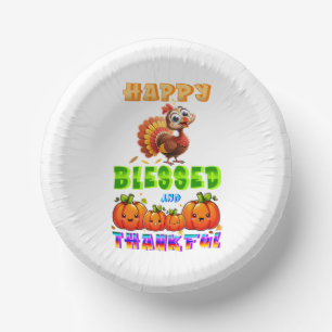 Happy Blessed And Thankful Paper Plate