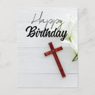 Happy Blessed KJV Bible Verse Birthday Postcard