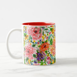 Happy Blooms Two-Tone Coffee Mug