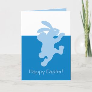 Happy Blue Bunny Rabbit Card