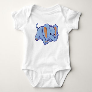 Happy Blue Elephant Baby Bodysuit