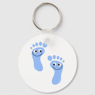 Happy Blue Feet Key Ring