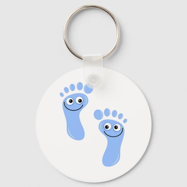 Happy Blue Feet Key Ring (Front)