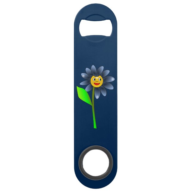 Happy Blue Flower Bottle Opener (Back)