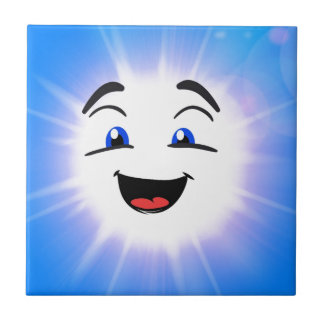 Happy blue man face tile