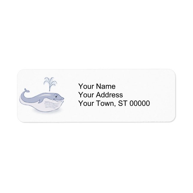 happy blue whale return address label (Front)