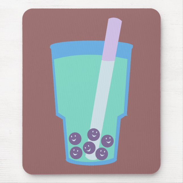 Happy Boba Tea Bubbles Mouse Pad (Front)