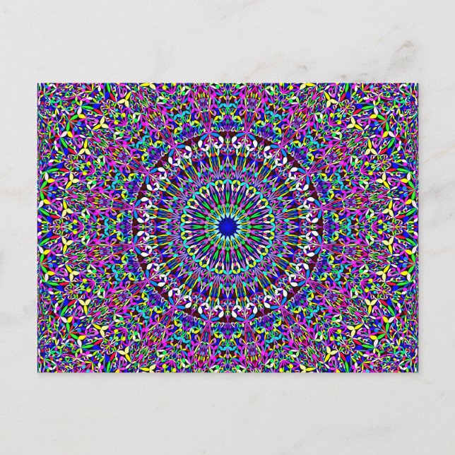 Happy Bohemian Jungle Mandala Postcard (Front)
