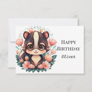 Happy Bohemian Skunk Birthday Card