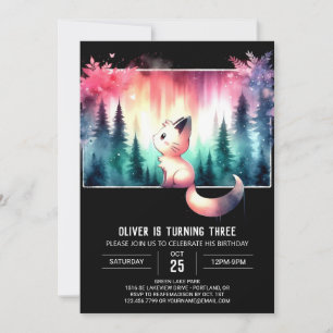 Happy Boho Cat Birthday Invitation