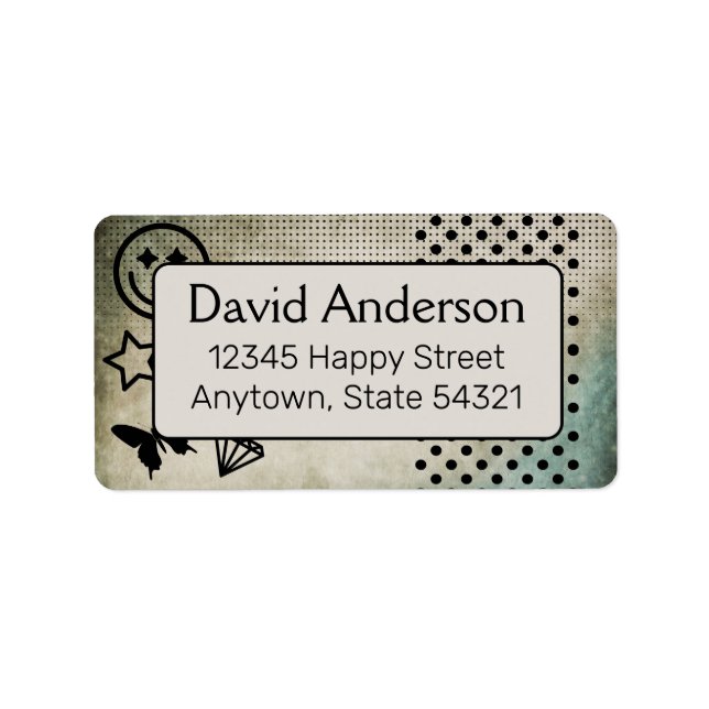 Happy Boho Custom Personalised Address Labels (Front)