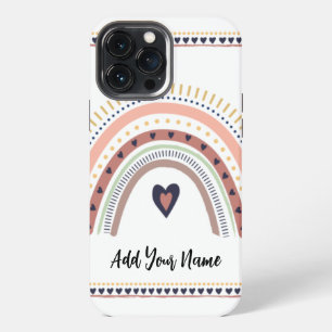 Happy Boho Rainbow Modern Minimal Trendy Chic iPhone 13 Pro Max Case
