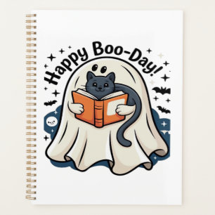 Happy Boo-Day Ghost Cat PNG - Spooky Cute Oversize Planner