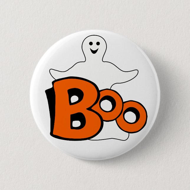 Happy Boo Ghost 6 Cm Round Badge (Front)