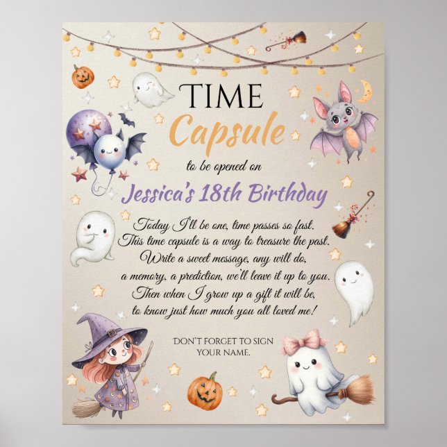 Happy Boo Halloween Time Capsule Message Card Poster (Front)