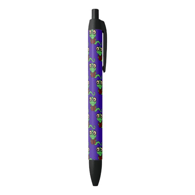 Happy Bookworm Purple Black Ink Pen (Bottom (Vertical))