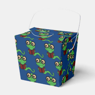 Happy Bookworm Teal Favour Box