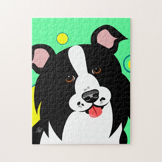 Happy Border Collie Jigsaw Puzzle (Vertical)