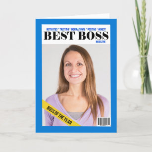 Happy Boss's Day Best Boss Magazine Custom Photo Holiday Card