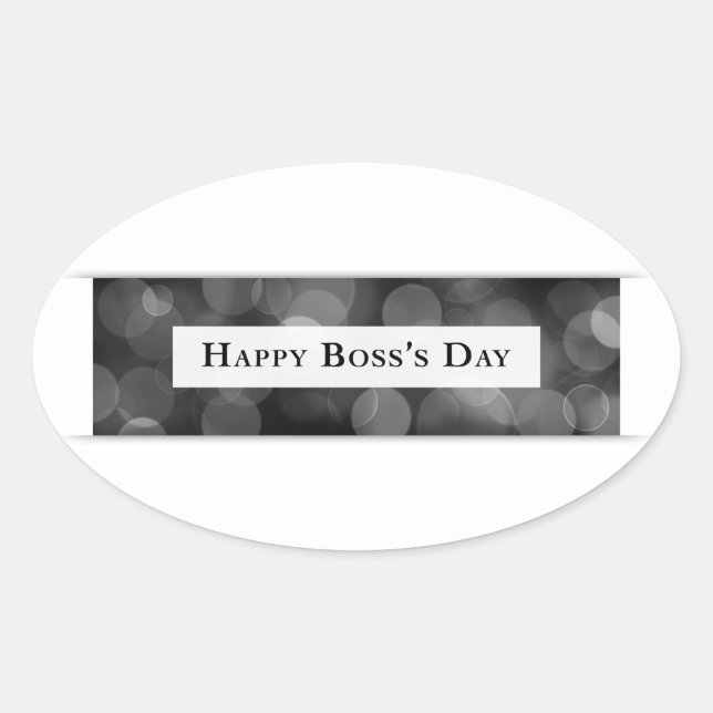 Happy Boss's Day (bokeh) Oval Sticker (Front)