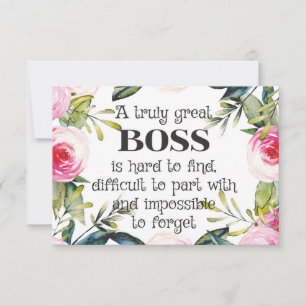 Happy Boss's Day Boss Appreciation Thank you card 