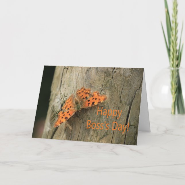 Happy Boss's Day Comma Butterfly Card (Front)