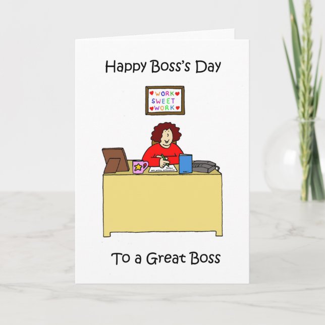 Happy Boss's Day for Female Boss Card (Front)