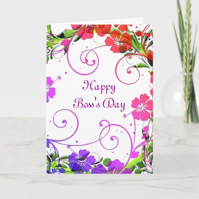 Happy Boss's Day for female boss with custom text Card (Front)