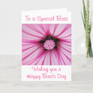 Happy Boss's Day for female boss with flower Card