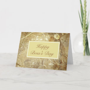Happy Boss's Day for female boss with flowers Card