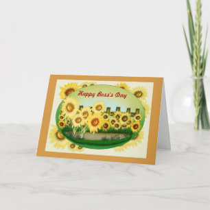 Happy Boss's Day for female boss with sunflowers Card
